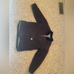 Men’s large carhartt jacket, Sherpa lined. Corduroy collar.